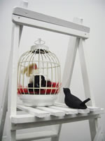 View larger version of Dee Shaw's installation,  Disrobing the Bride. Close up.